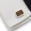Drewniana spinka do koszuli z monogramem | srebro 925 | Orzech Amerykański | Dostępne w 10 czcionkach | ZD.63